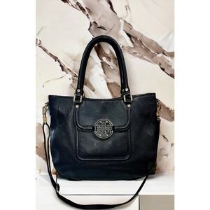 Tory Burch Black Leather Amanda Classic Hobo Shoulder Bag
